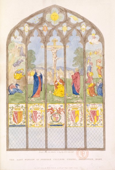 Norfolk College Chapelin itäikkuna, Greenwich, Lontoo, 1804 tekijältä William P Sherlock