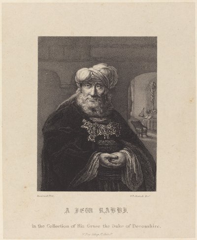 Juutalainen rabbi tekijältä William P. Sherlock after Rembrandt van Rijn