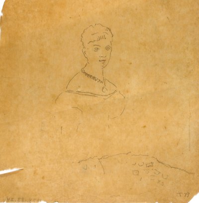 Dame im Abendkleid mit Figur der Venus von Milo tekijältä William Page