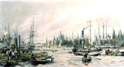 Lontoon silta altaasta (litografia) tekijältä William Parrott