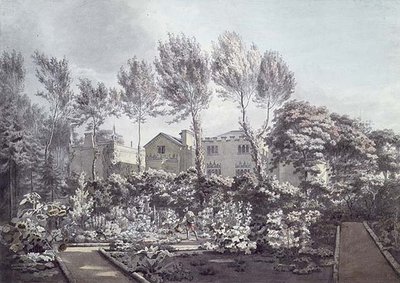 The Garden at Strawberry Hill, n. 1780 (akvarelli paperille) tekijältä William Pars