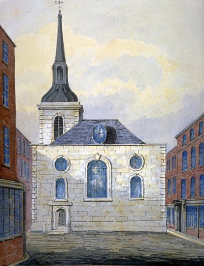 St Mary Abchurchin kirkko, Lontoon kaupunki, vuonna 1815 tekijältä William Pearson