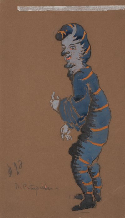 Caterpillar-pukusuunnittelu Liisa-ihmemaassa, 1915. tekijältä William Penhallow Henderson