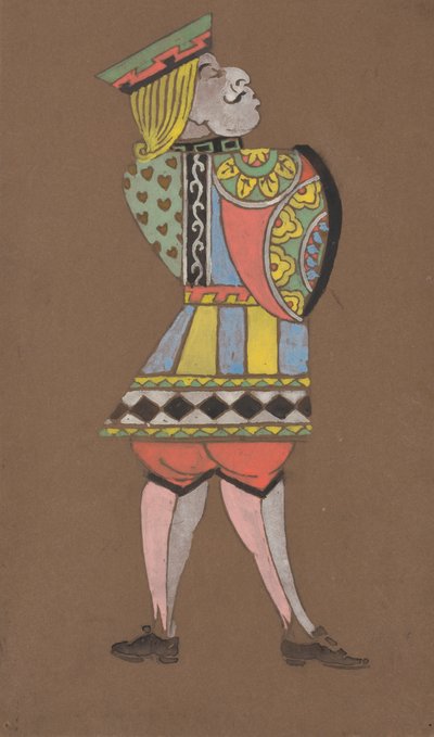 Knave of Hearts -asusuunnittelu Alice-in-Wonderlandiin. tekijältä William Penhallow Henderson