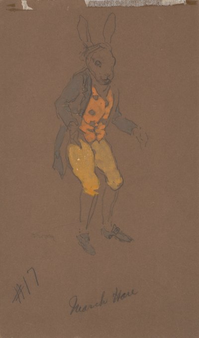Maaliskuun jänis (pukusuunnitelma elokuvasta Liisa Ihmemaassa, 1915) tekijältä William Penhallow Henderson