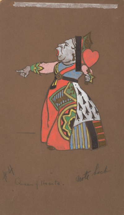 Herttakuningatar (pukusuunnittelu Liisa Ihmemaassa) tekijältä William Penhallow Henderson