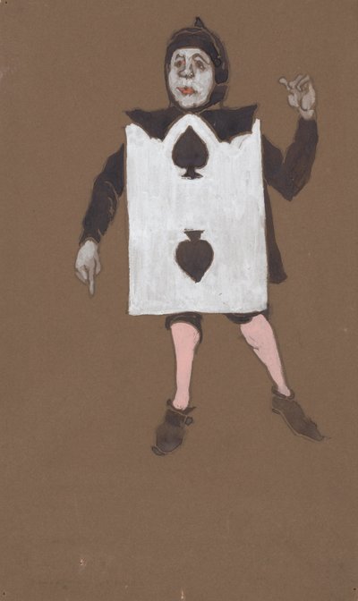 Two of Spades -pukusuunnittelu Liisa Ihmemaassa, 1915. tekijältä William Penhallow Henderson