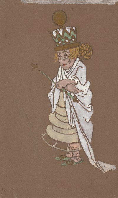 Valkoinen kuningatar (pukusuunnittelu elokuvaan Liisa Ihmemaassa) 1915 tekijältä William Penhallow Henderson