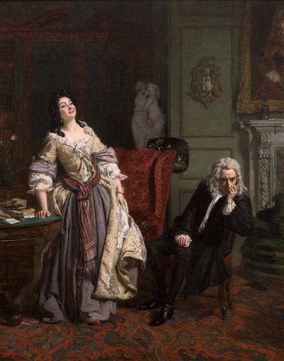 Alexander Pope julisti rakkautensa Lady Mary Wortley Montagulle vuonna 1852 tekijältä William Powell Frith