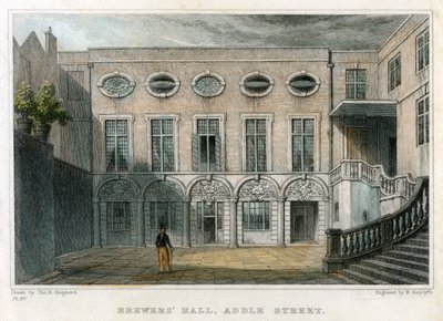 Brewers Hall, Addle Street, Lontoon kaupunki, 1831. tekijältä William Radclyffe
