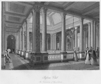 Reformiklubi. Saloonin käytävät, n. 1841 tekijältä William Radclyffe