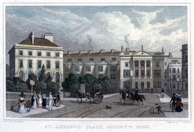 St Andrews Place, Regents Park, Lontoo, 1828. tekijältä William Radclyffe