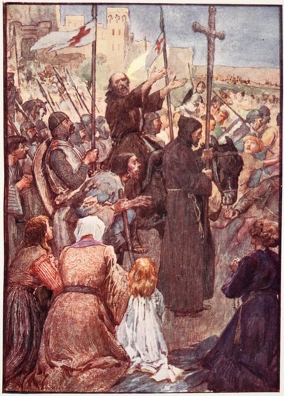 "Usein hän oli nähty ratsastamassa aasin päällä", levy "The Story of Francesta", kirjoittanut Mary MacGregor, 1920 (värillinen litho) tekijältä William Rainey