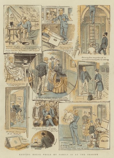Talonhoito, kun perheeni on meren rannalla (chromolitho) tekijältä William Ralston