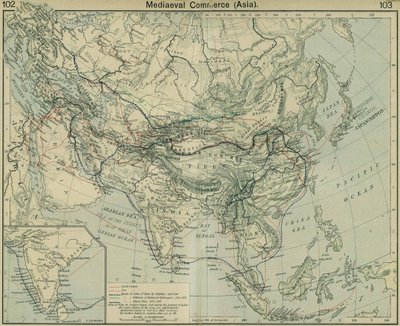 Keskiaikainen kauppa Aasia. Historiallisesta atlasesta tekijältä William Robert Shepherd