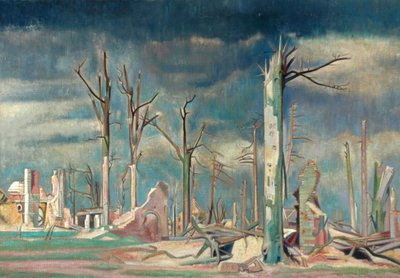 Avenue at Bourlon, länsirintama (öljy kankaalle) tekijältä William Rothenstein