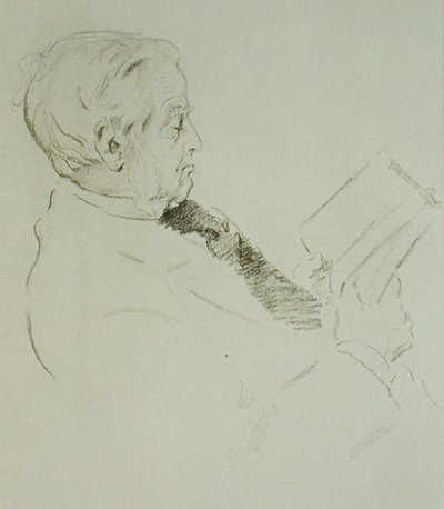 Max Mullerin (1823-1900) muotokuva (litho) tekijältä William Rothenstein