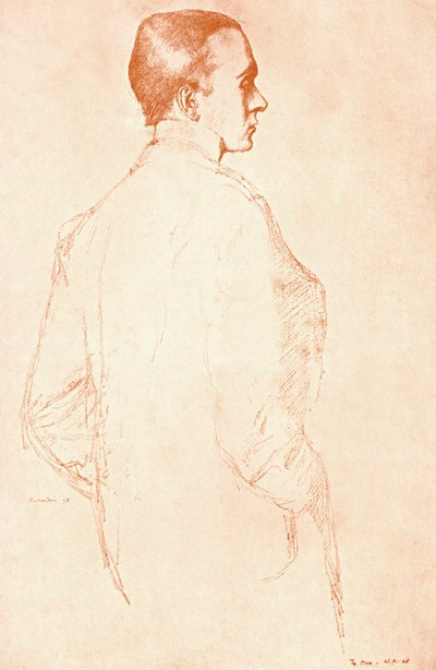 Sir Henry Maximilian Beerbohm, englantilainen parodisti ja karikaturisti, 1911. tekijältä William Rothenstein