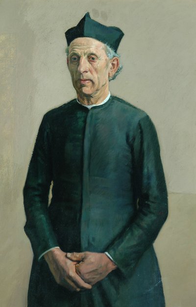 Village Priest (öljy kankaalle) tekijältä William Rothenstein