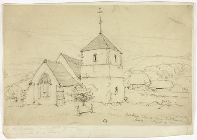 Easthamin kirkko lähellä Eastbourne Sussexia tekijältä William Roxby Beverley