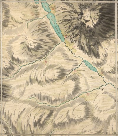 Loch Badenloch, Roy Military Survey of Scotlandfinnish tekijältä William Roy