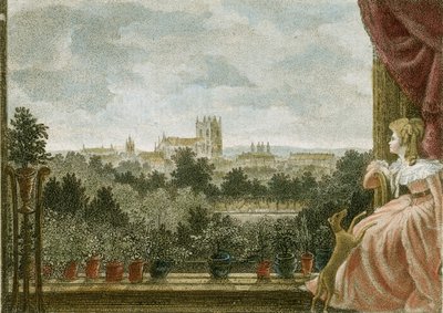 Mrs Cosway, Schomberg House, 80-82 Pall Mall, Lontoo, Iso-Britannia (värikaiverrus) tekijältä William Russell Birch