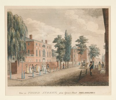 Näkymä Third Streetiltä, Spruce Street Philadelphiasta tekijältä William Russell Birch