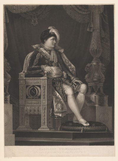 Portreet van Napoleon Bonaparte Napoleon Buonaparte (otsikko esineessä) tekijältä William Say