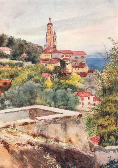 Vanha kirkko, Mentone (värilitro) tekijältä William Scott