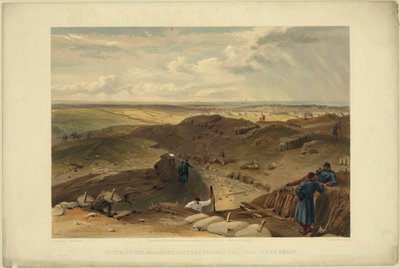 Malakoff redoubt, akun gervais ja redanin takaosa, 1855 tekijältä William Crimea Simpson