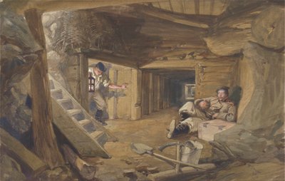 Kaivos Bastion du Matissa, Sebastopolissa, Krimillä tekijältä William Simpson