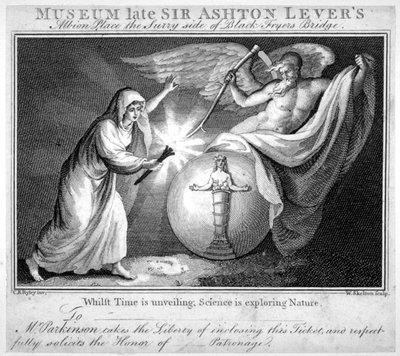 Lippu Leverian-museoon, Albion Place, Southwark, Lontoo, c1805 tekijältä William Skelton