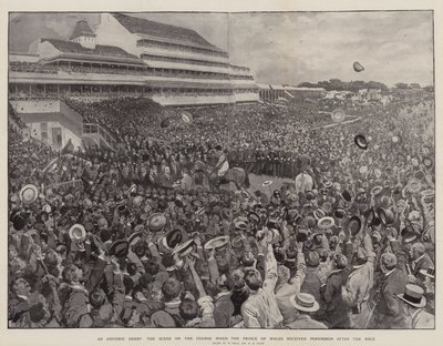 Historiallinen derby, kohtaus kurssilla, kun Walesin prinssi sai Kaki kisan jälkeen tekijältä William Small