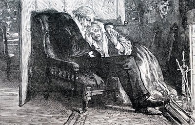 Vanhempi pariskunta. Kirjailija William Small (1843-1929) englantilainen kuvittaja. 1880 (kaiverrus) tekijältä William Small