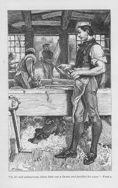 George Eliotin kohtaus Adam Bedestä, v. 1885 tekijältä William Small