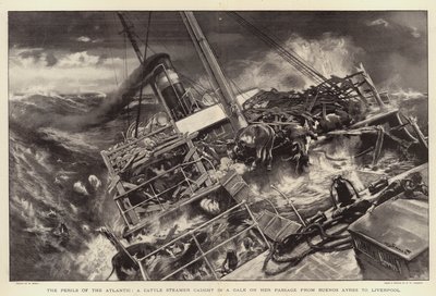 The Perils of the Atlantic, karjahöyrylaiva, joka joutui kuoliaaksi hänen matkallaan Buenos Ayresista Liverpooliin tekijältä William Small