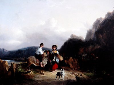 Rannikkomaisema (öljy kankaalle) tekijältä William Snr. Shayer