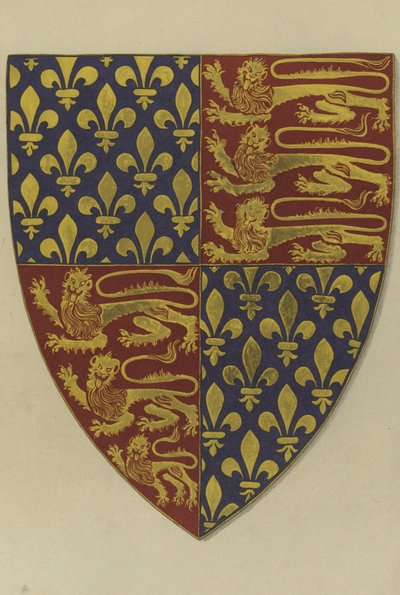 Kuningas Edward III:n käsivarret hänen haudastaan Westminster Abbey -kirkossa (chromolitho) tekijältä William St John Hope