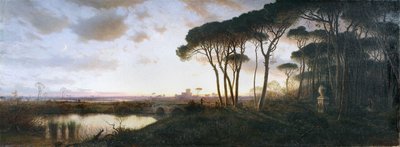 Ostian linna Castel Fusanon mäntymetsästä nähtynä, 1881 tekijältä William Stanley Haseltine
