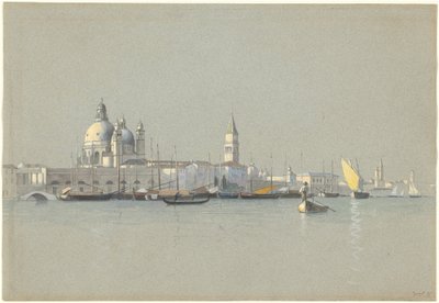 Näkymä Giudeccan kanavan yli kohti Salutea ja Campanile of San Marcoa tekijältä William Stanley Haseltine
