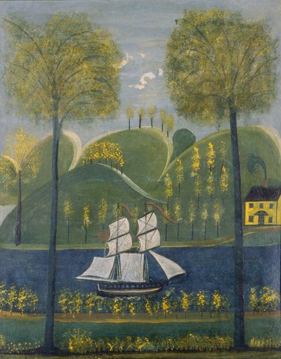 Under Full Sail, 1800-luvun toinen neljännes (öljyä ja kaseiinia () kipsille ja listalle). tekijältä William Stephen Coleman