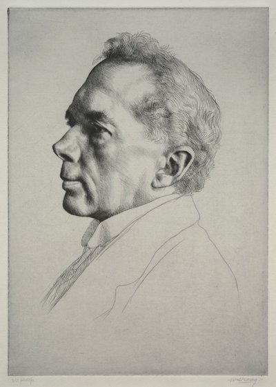 Campbell Dodgson, Profiili vasemmalle, 1919. tekijältä William Strang