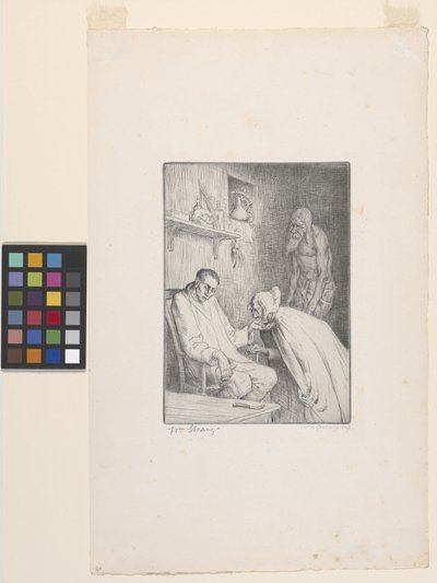 Mies ja noita (etsaus) tekijältä William Strang