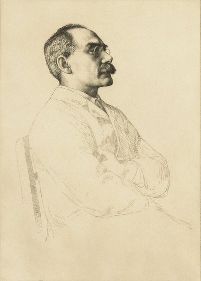 Rudyard Kiplingin muotokuva 1865-1936. tekijältä William Strang