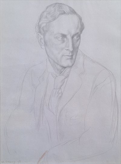 Sir Henry John Newboltin (1862-1938) runoilijan muotokuva, 1898 (hopeapiste paperilla) tekijältä William Strang
