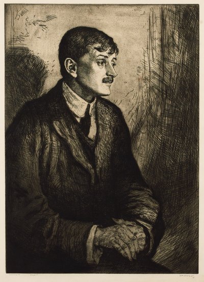 Runoilija John Masefieldin muotokuva 1878-1967. tekijältä William Strang