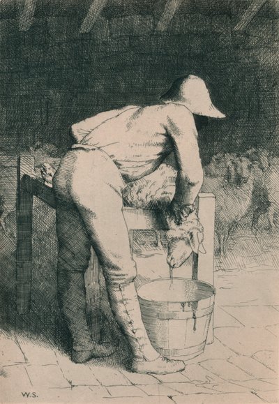 Teurastaja ja lammas, vuodelta 1916 tekijältä William Strang