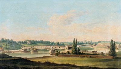 Näkymä sillalta Schuylkill-joen yli tekijältä William Strickland