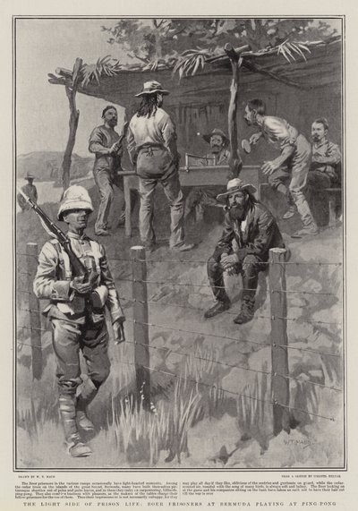 The Light Side of Prison Life, Boer Prisoners at Bermuda pelaamassa Ping-Pongissa tekijältä William T. Maud
