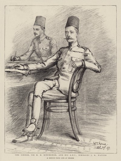 Sirdar, Sir H H Kitchener ja hänen ADC, Bimbashi J K Watson tekijältä William T. Maud